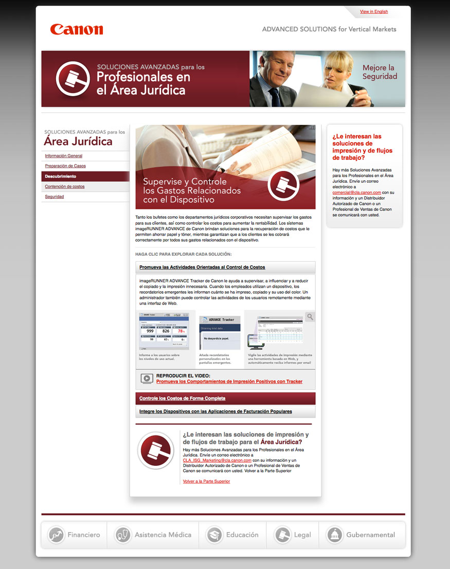 Canon Advanced Solutions Website - Legal