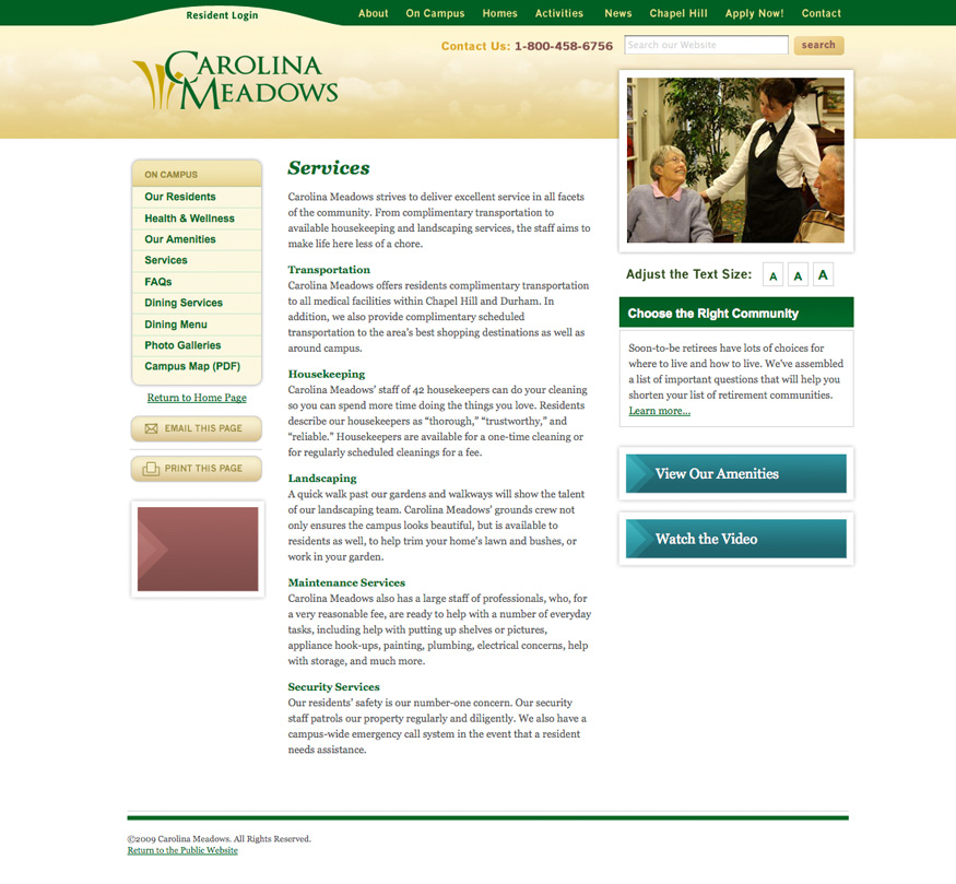 Carolina Meadows Interior Page