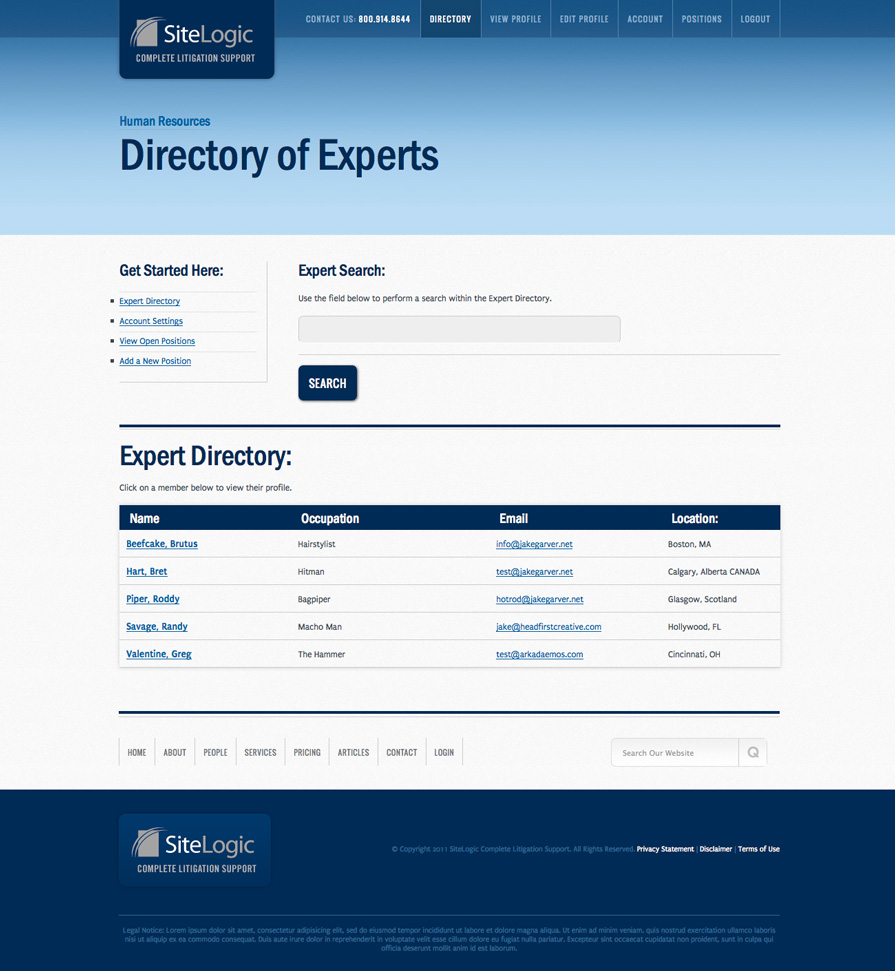 SiteLogic Expert Directory