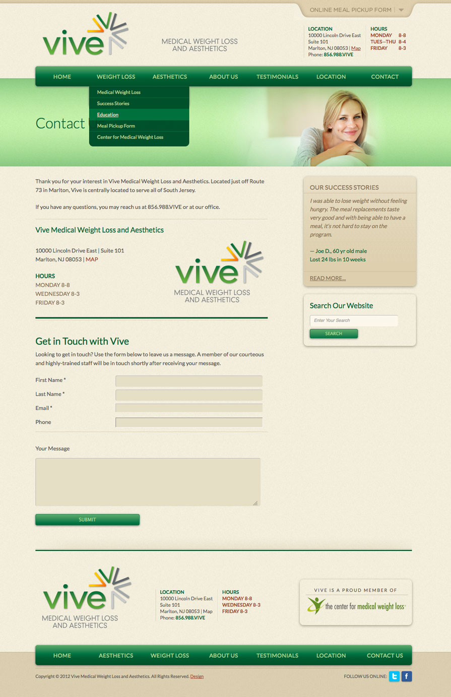 Vive Center Interior Page
