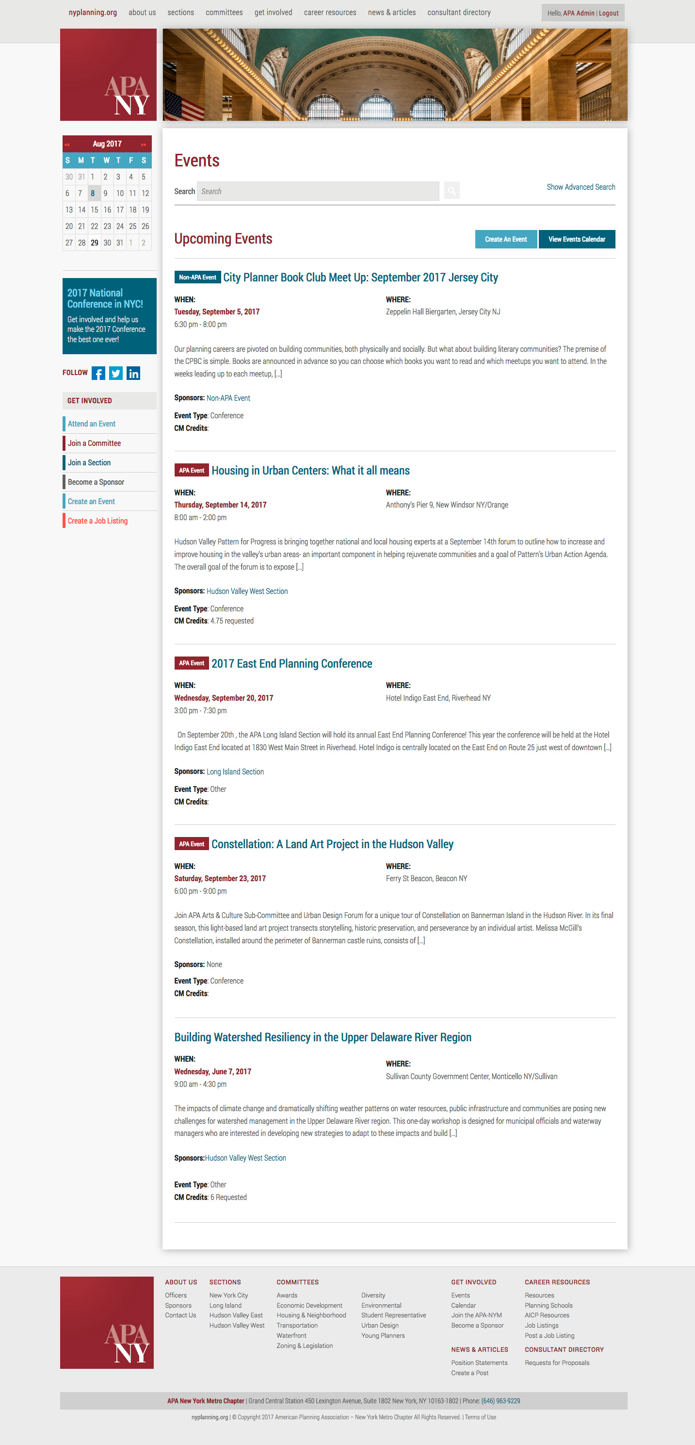 APA NYM – Events Page
